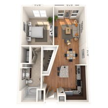Traditional 1x1 747-846 SF 3117 floor plan